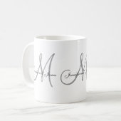 Monogramme de mariage et tasse de faveur de cadeau (Devant gauche)