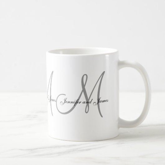 Monogramme de mariage et tasse de faveur de cadeau (Droite)