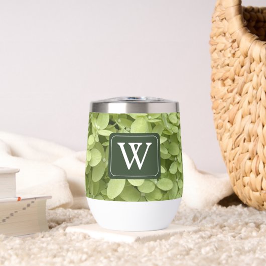 Monogramme de mariage floral d'hortensia vert (Salon (pivotée))