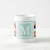 Monogramme de menthe Instagram Photo Collage Mug (Centre)