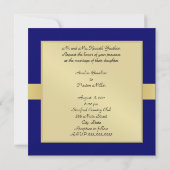 Monogramme de métal bleu au ruban Invitation offic (Dos)