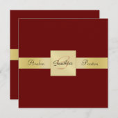 Monogramme de métal rouge Ribbon Invitation offici (Devant / Derrière)