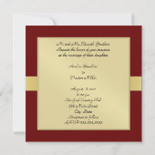 Monogramme de métal rouge Ribbon Invitation offici (Dos)