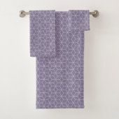 Monogramme de motif de cubes géométriques violets (En situation)