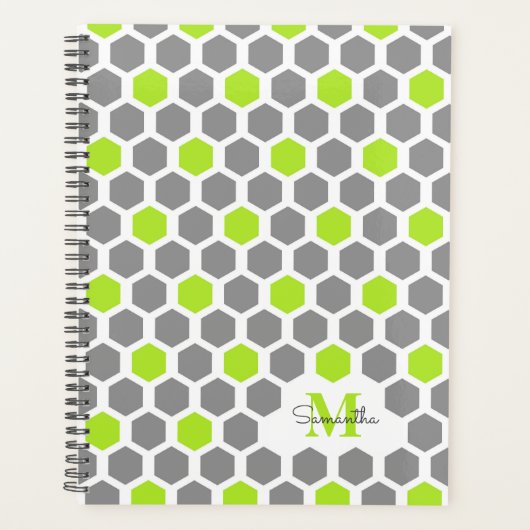 Monogramme de Motif géométrique gris vert chaux mo (Devant)