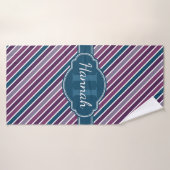 Monogramme de Motif Turquoise Gras Violet (Serviette de bain)