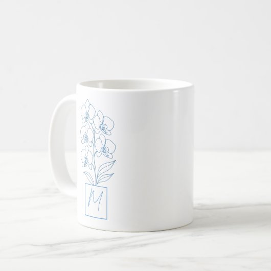 Monogramme de mug à café en illustration botanique (Devant gauche)