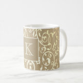 Monogramme de Mug Or Élégant (Devant droit)