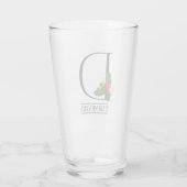Monogramme de Noël D Verre de bière personnalisé (Dos)
