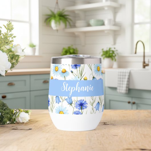 Monogramme de nom à l'aquarelle de fleur sauvage b