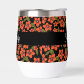 Monogramme de nom aquarelle florale rouge (Gauche)