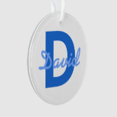 Monogramme de nom blanc bleu foncé et clair modifi (devant)