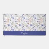 Monogramme de nom de fleur sauvage aquarelle bleu (Recto)