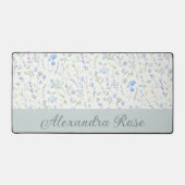 Monogramme de nom de fleur sauvage aquarelle bleu (Recto)