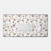 Monogramme de nom de fleur sauvage aquarelle bleu (Clavier et souris)