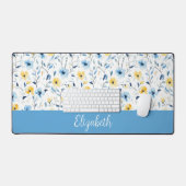 Monogramme de nom de fleur sauvage aquarelle bleue (Clavier et souris)