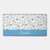 Monogramme de nom de fleur sauvage aquarelle bleue (Recto)
