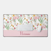 Monogramme de nom de fleur sauvage aquarelle rose  (Clavier et souris)