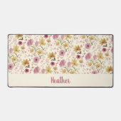 Monogramme de nom de fleur sauvage aquarelle rose (Recto)