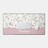 Monogramme de nom de fleur sauvage aquarelle rose  (Clavier et souris)