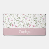 Monogramme de nom de fleur sauvage aquarelle rose  (Recto)