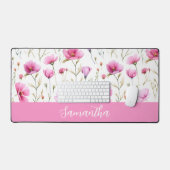 Monogramme de nom de fleur sauvage aquarelle rose (Clavier et souris)