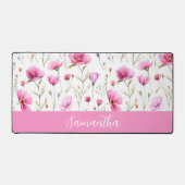 Monogramme de nom de fleur sauvage aquarelle rose (Recto)