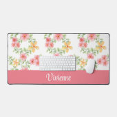Monogramme de nom de fleur sauvage aquarelle rose  (Clavier et souris)