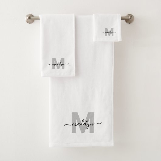 Monogramme de nom de script girly moderne noir bla (En situation)