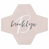 Monogramme de nom de script gris rose fuchsia tend (Plat)