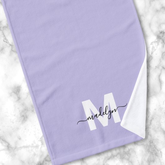 Monogramme de nom de script violet