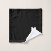Monogramme de nom et message moderne éditable | No (Gant de toilette)
