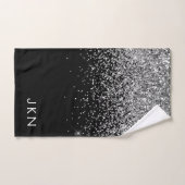Monogramme de nom féminin de script moderne noir e (Serviette à main)