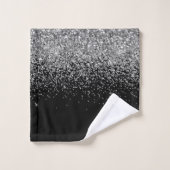 Monogramme de nom féminin écriture moderne noir bl (Gant de toilette)