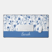 Monogramme de nom floral à fleurs sauvages bleu bl (Clavier et souris)