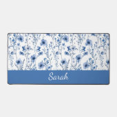 Monogramme de nom floral à fleurs sauvages bleu bl (Recto)