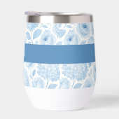 Monogramme de nom floral aquarelle bleu blanc (Droite)