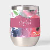 Monogramme de nom floral aquarelle d'été (Arrière)
