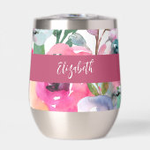 Monogramme de nom floral aquarelle d'été (Avant)