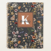 Monogramme de nom floral Boho moderne (Devant)