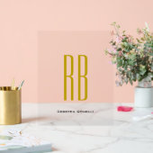 Monogramme de nom moderne de couleur or unique exc (Mariage)