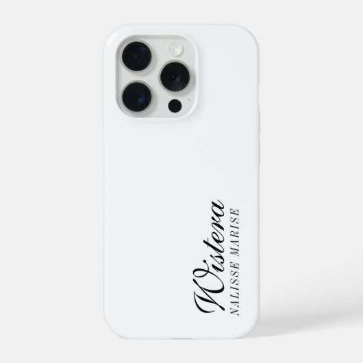 Monogramme de nom noir et blanc moderne (Verso)