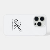 Monogramme de nom noir et blanc moderne (Verso Horizontal)