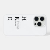 Monogramme de nom noir et blanc moderne (Verso Horizontal)