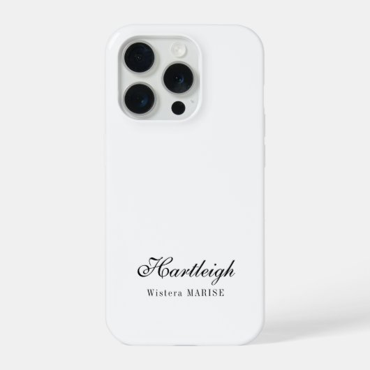 Monogramme de nom noir et blanc moderne (Verso)