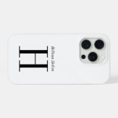 Monogramme de nom noir et blanc moderne (Verso Horizontal)