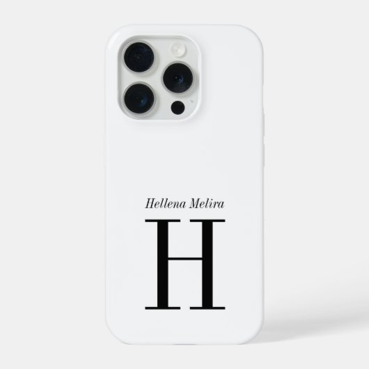 Monogramme de nom noir et blanc moderne (Verso)