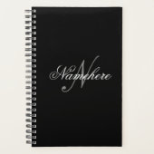 Monogramme de nom noir et blanc personnalisé uniqu (Devant)