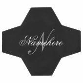 Monogramme de nom noir et blanc personnalisé uniqu (Plat)