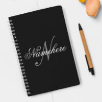 Monogramme de nom noir et blanc personnalisé uniqu